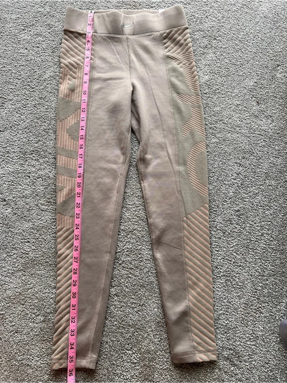 Nike Pro ThermaFit ADV High Waisted Workout Leggings - Women’s Large Biege BNWT